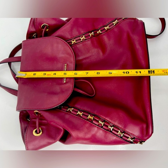 Michael Kors SADIE Backpack Mulberry Leather Drawstring Medium 30F7GAEB2L - Picture 11 of 13